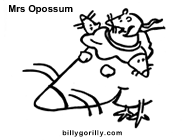 Click Imagae to download and print opossum coloring page